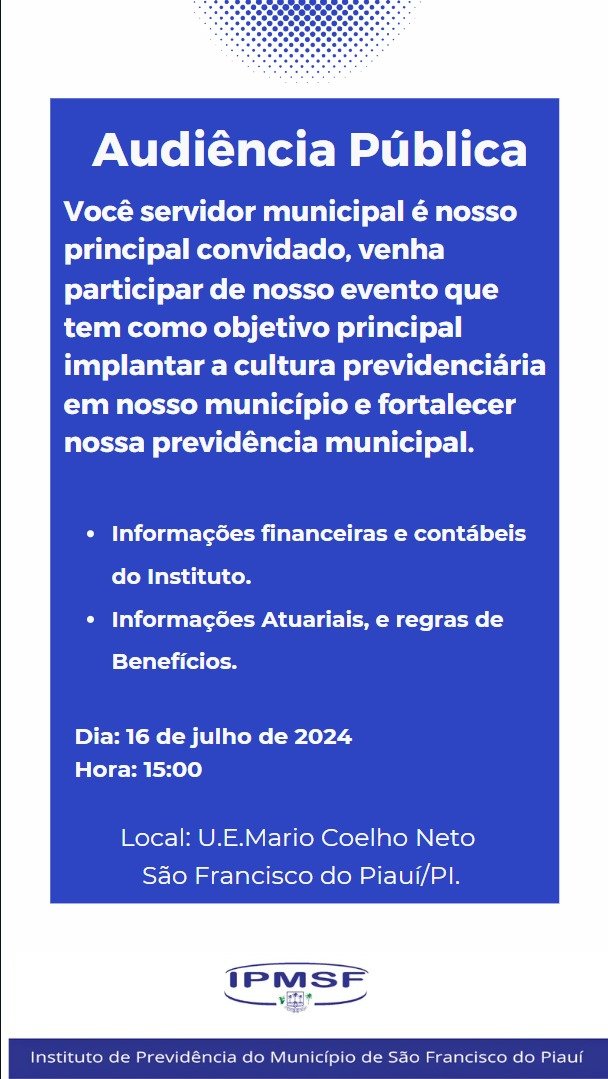 Audiência Pública por meio do IPMSF